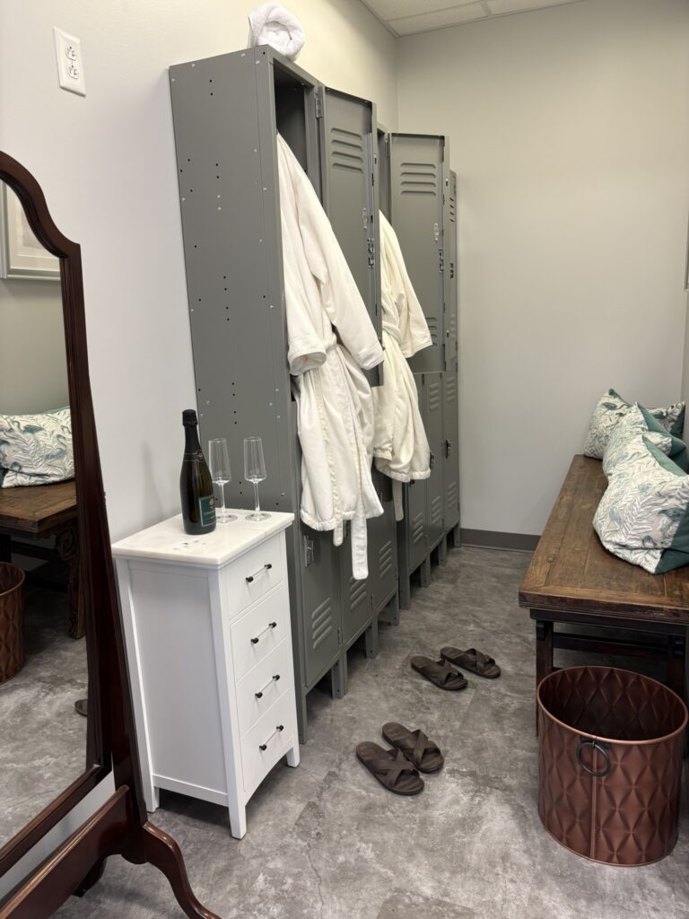 private locker room and shower